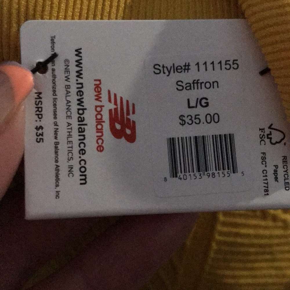 NEW BALANCE YELLOW SPORTS BRA LARGE - Picture 7 of 7